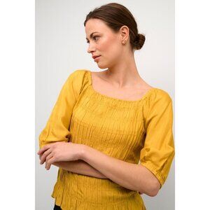 NWT CREAM Yellow Almas Blouse